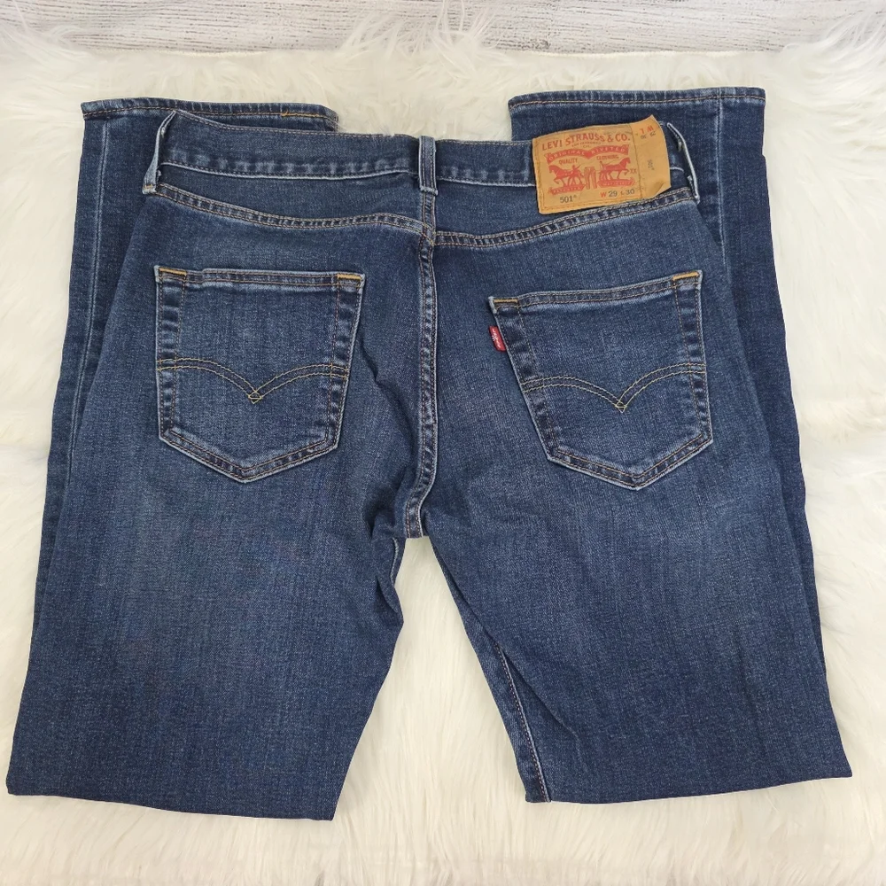 Levi's Mens 501 Regular Fit Straight Leg Dark Stone Wash Jean
